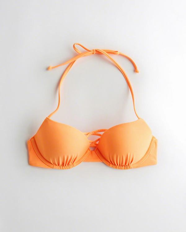Costumi da Bagno Hollister Donna Strappy Lightly Lined Plunge Bikini Arancioni Italia (401DCLIU)